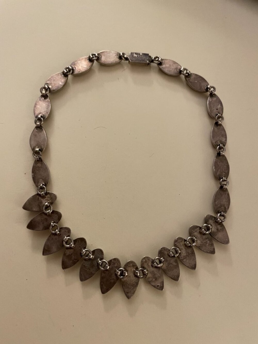 Vintage Taxco Sterling Silver Necklace 16-16.5" Multi Stone 78 grams 925 Mexico - Picture 5 of 11